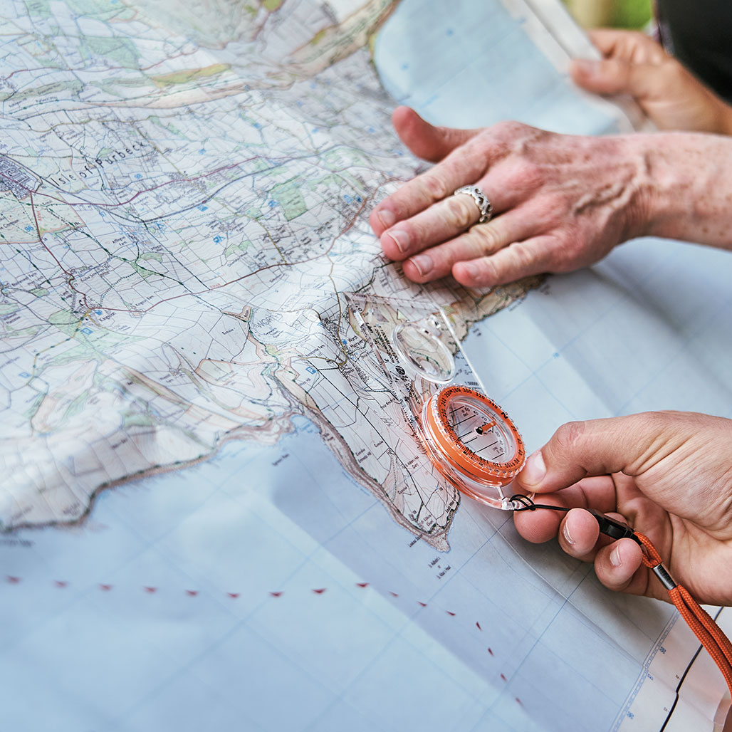 OS compass on OS map