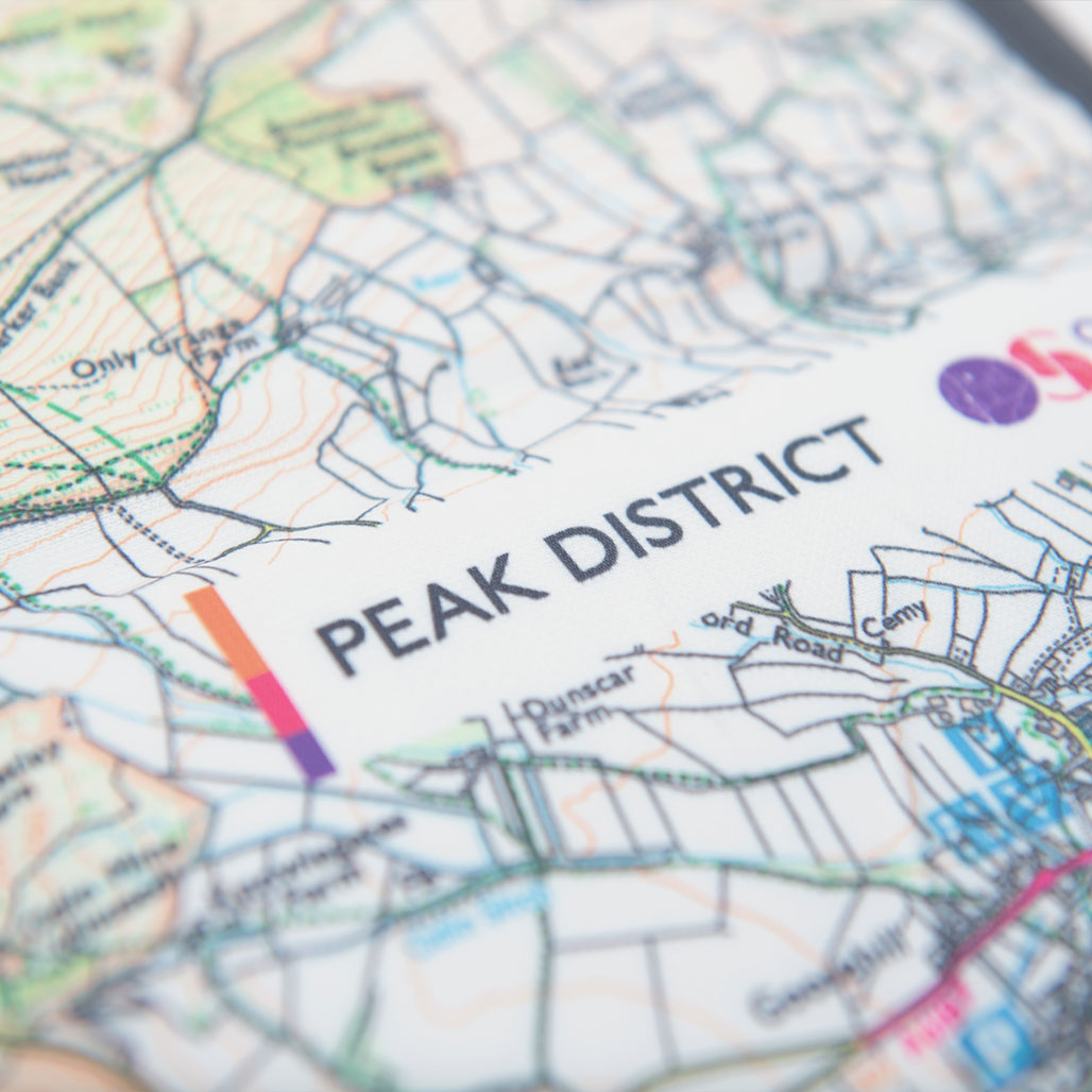 Corner of OS Peak District towel