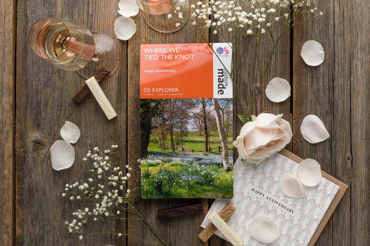 Custom Made Personalised Anniversary Map