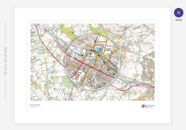 Custom made map zoom effect