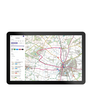 OS Maps with walking route search
