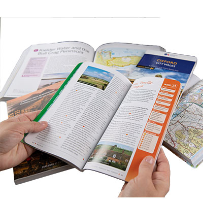 A collection of walking guidebooks