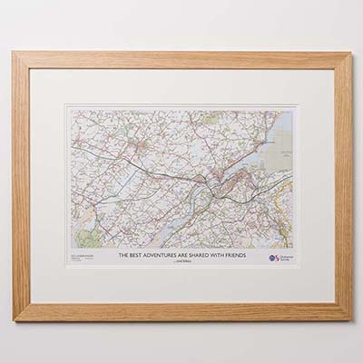Framed Personalised Custom Made OS Map